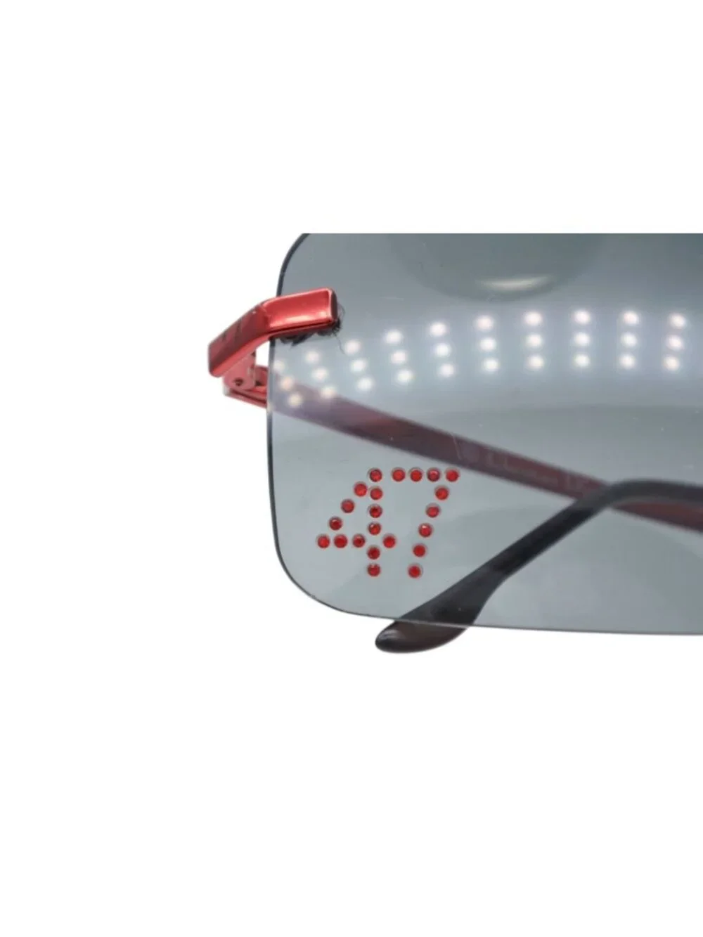 Dior Sunglasses 47 Rhinestone Metal Red Eyewear